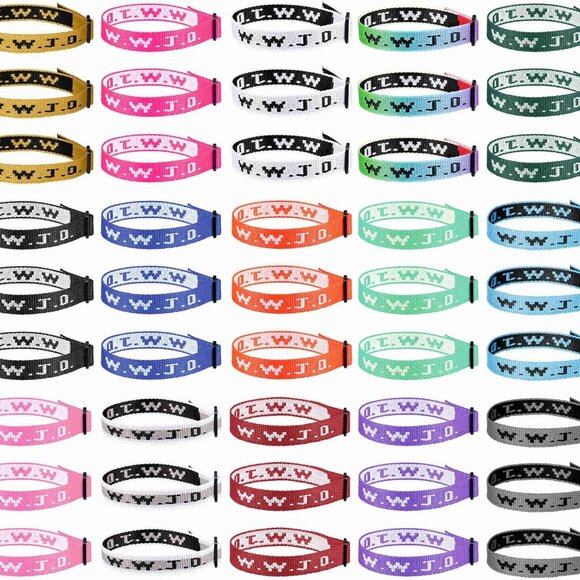 45PCS WWJD Christian Bracelets Set Woven Adjustable Faith Wristbands - Picture 1 of 6